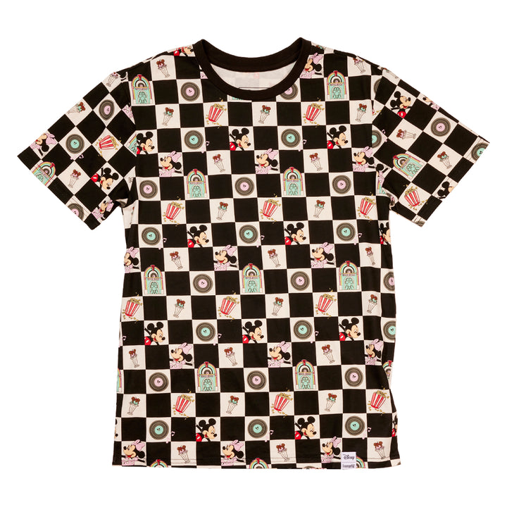 Disney Mickey & Minnie Date Night Diner Checkered Tee