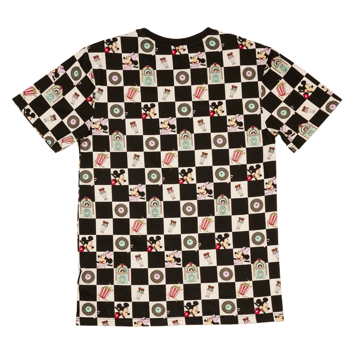 Disney Mickey & Minnie Date Night Diner Checkered Tee