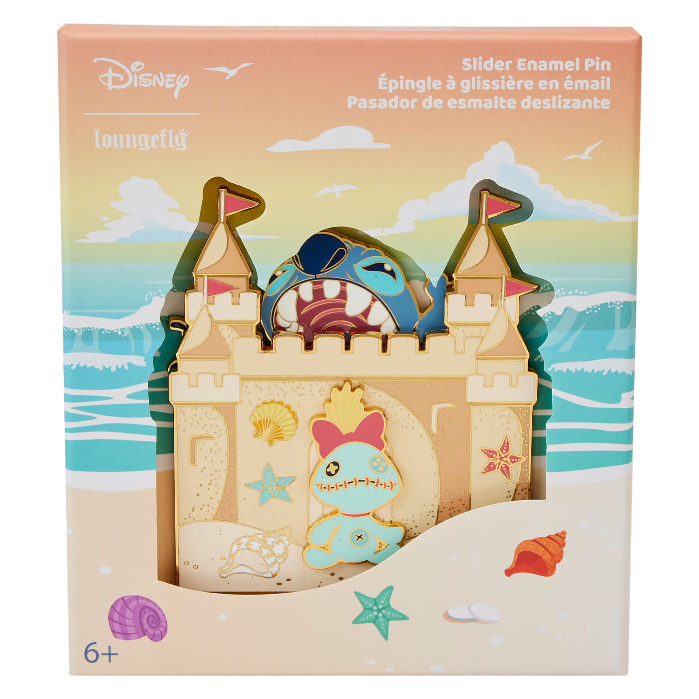 Disney Lilo & Stitch Sandcastle Beach Surprise 3" Collector Box Limited Edition Pin