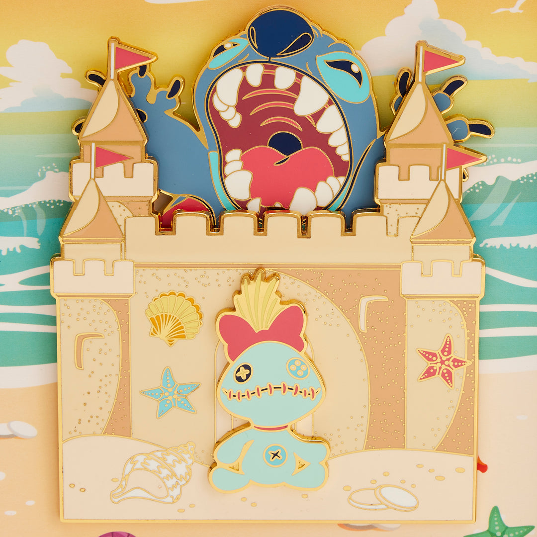 Loungefly Disney Lilo and Stitch Sandcastle Beach Surprise 3" Collector Box Limited Edition Pin