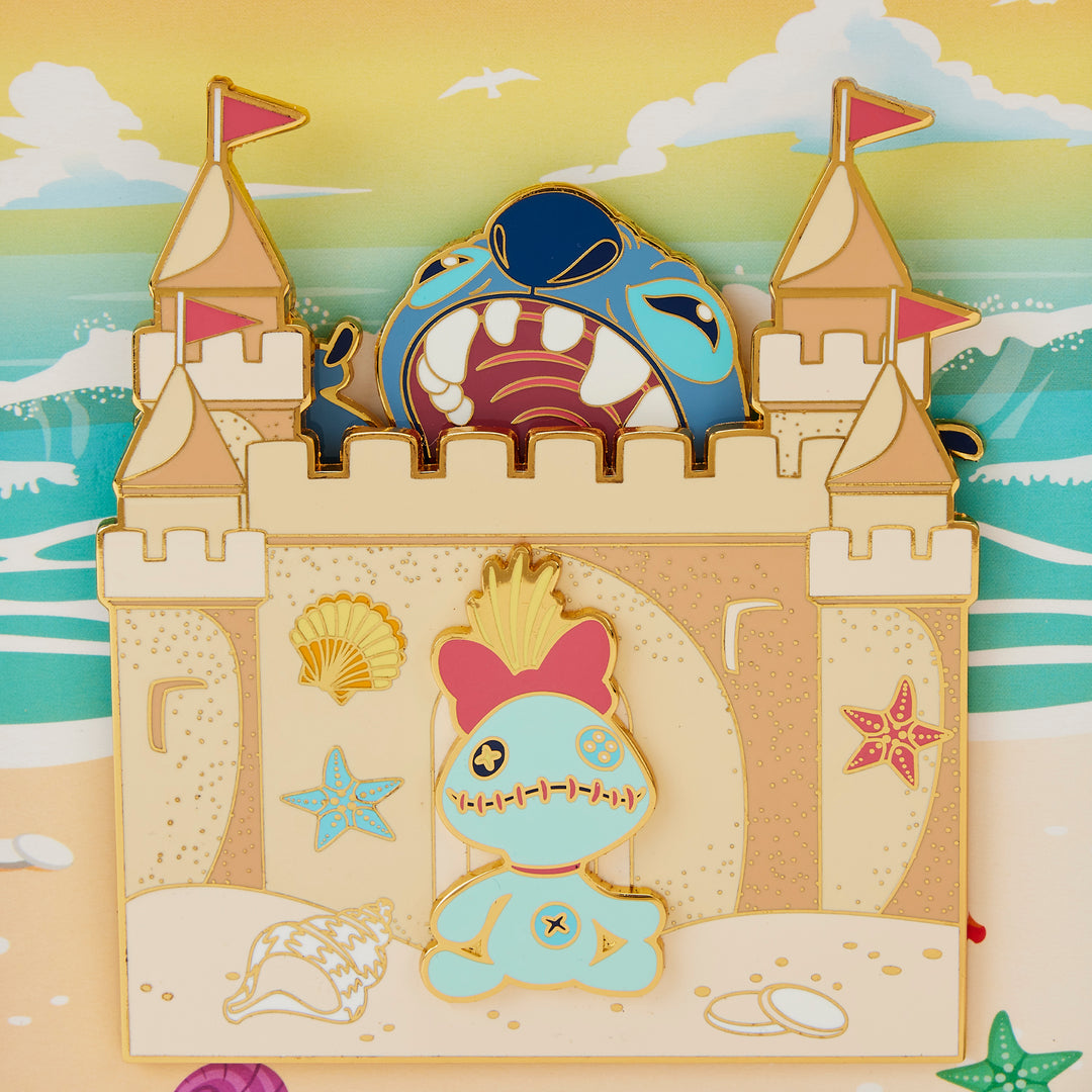 Loungefly Disney Lilo and Stitch Sandcastle Beach Surprise 3" Collector Box Limited Edition Pin