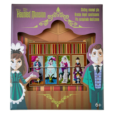 Disney Haunted Mansion Sliding Portraits 3" Collector Box Limited Edition Pin