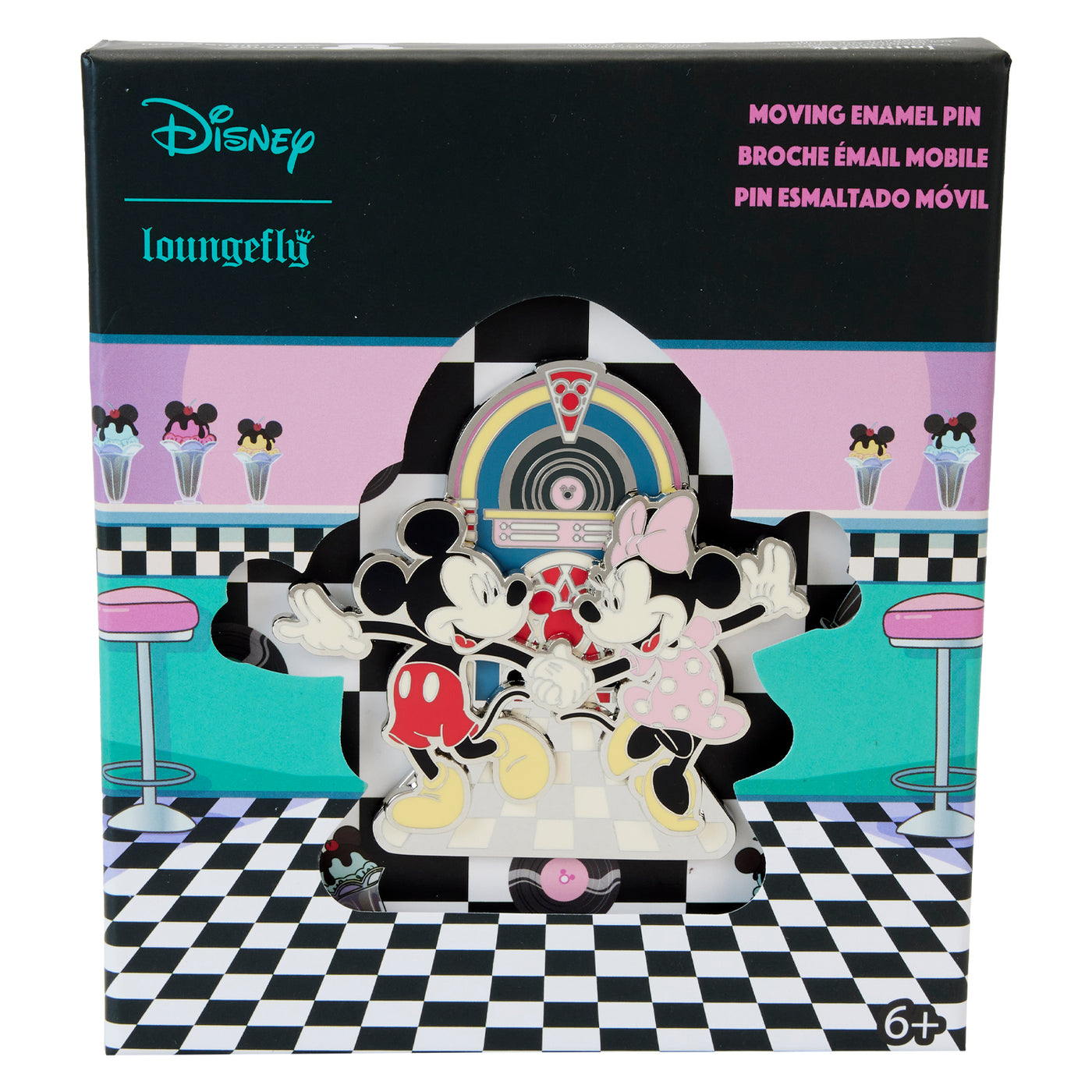 Disney Mickey and Minnie Date Night Jukebox 3" Collector Pin