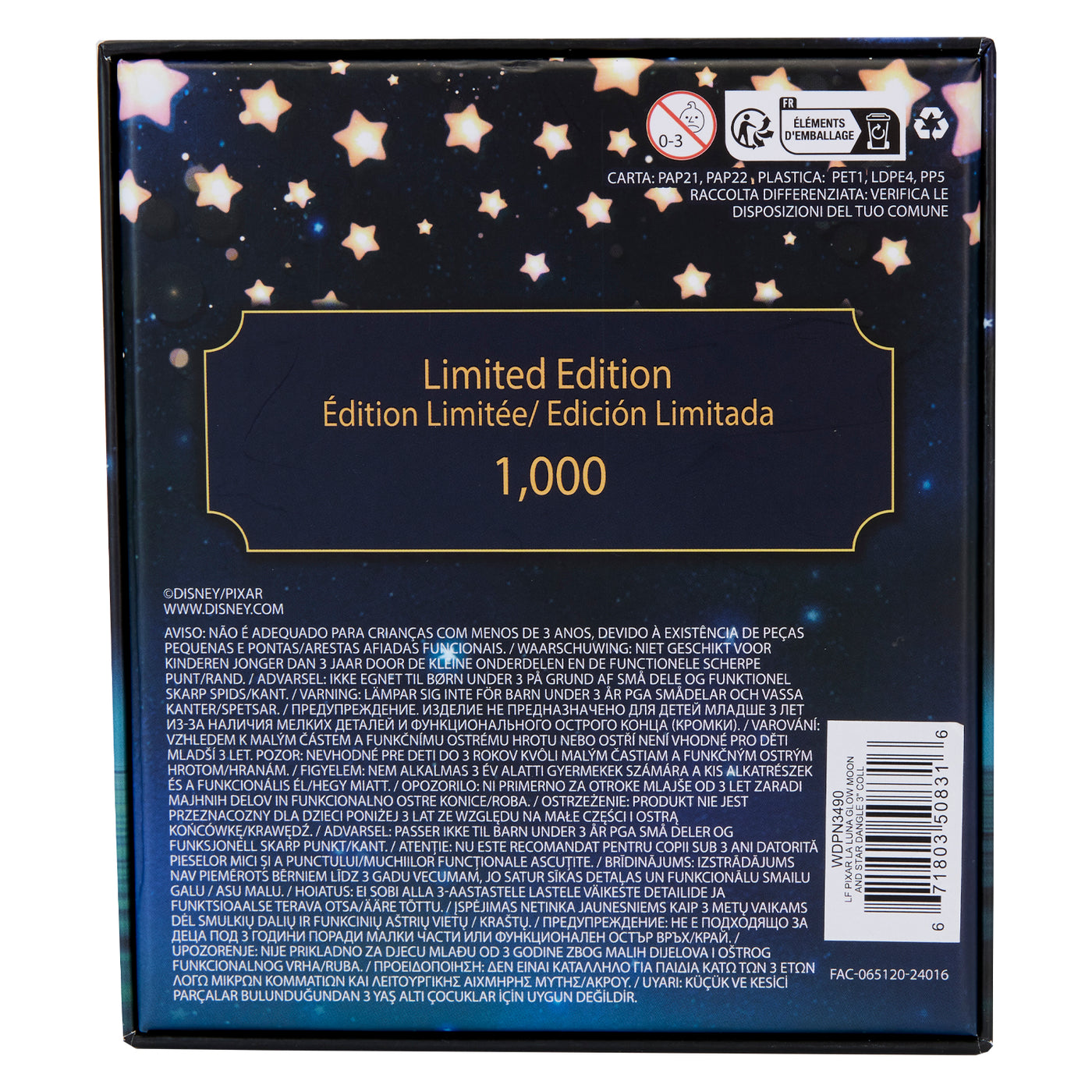 Loungefly Disney Pixar La Luna Glow in the Dark  3" Collector's Box Pin Limited Edition