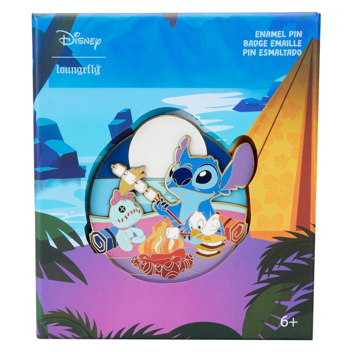 Loungefly Disney Lilo & Stitch Camping Cuties 3" Collector's Box Pin Limited Edition