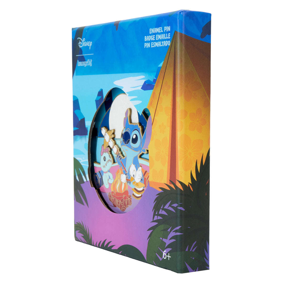 Loungefly Disney Lilo & Stitch Camping Cuties 3" Collector's Box Pin Limited Edition