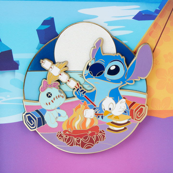 Loungefly Disney Lilo & Stitch Camping Cuties 3" Collector's Box Pin Limited Edition