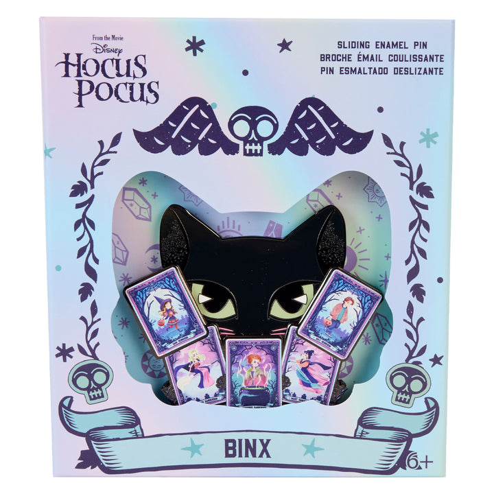 Loungefly Disney Hocus Pocus Tarot Binx Glow in the Dark Sliding 3" Collector Box Pin