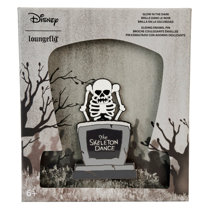 Loungefly Disney Skeleton Dance Glow In The Dark 3" Collector Box Pin