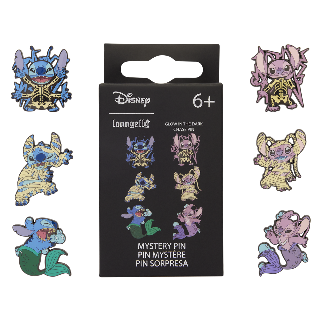 Loungefly Disney Lilo & Stitch Stitch and Angel Halloween Costume Mystery Box pin