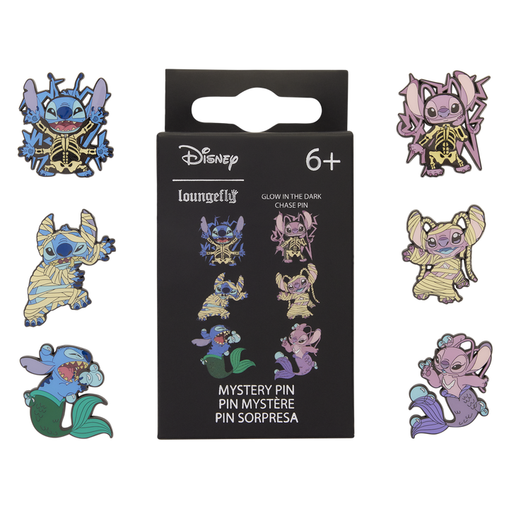 Loungefly Disney Lilo & Stitch Stitch and Angel Halloween Costume Mystery Box pin