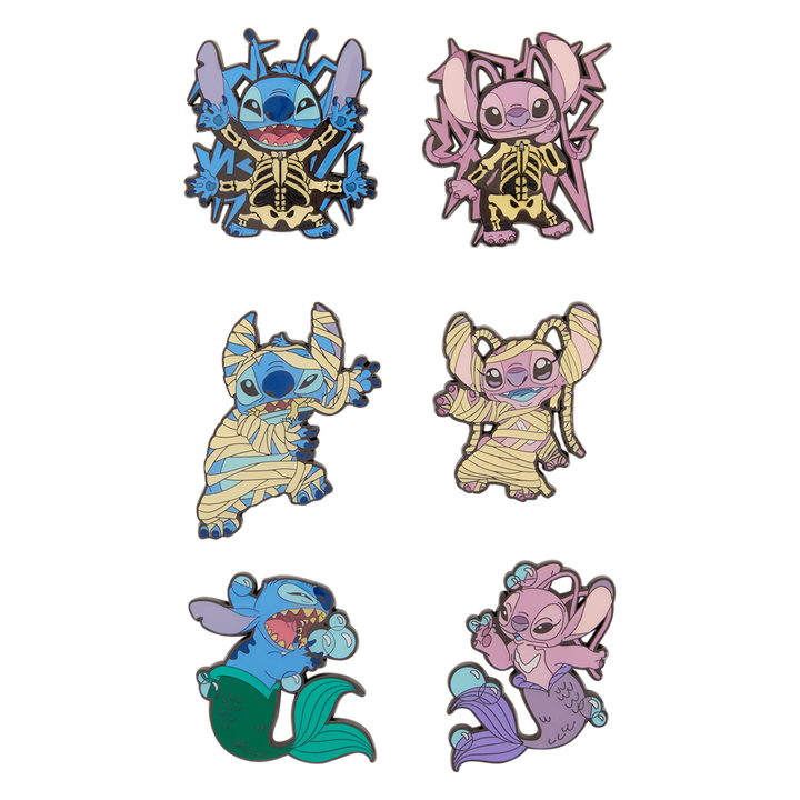 Loungefly Disney Lilo & Stitch Stitch and Angel Halloween Costume Mystery Box pin
