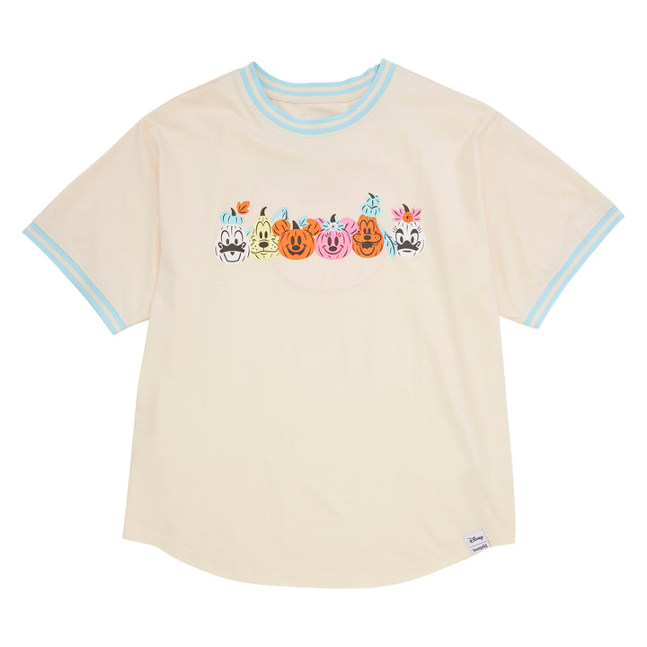 Loungefly Disney Halloween Mickey & Friends Jack-O'-Lantern Glow in the Dark Sporty T-Shirt