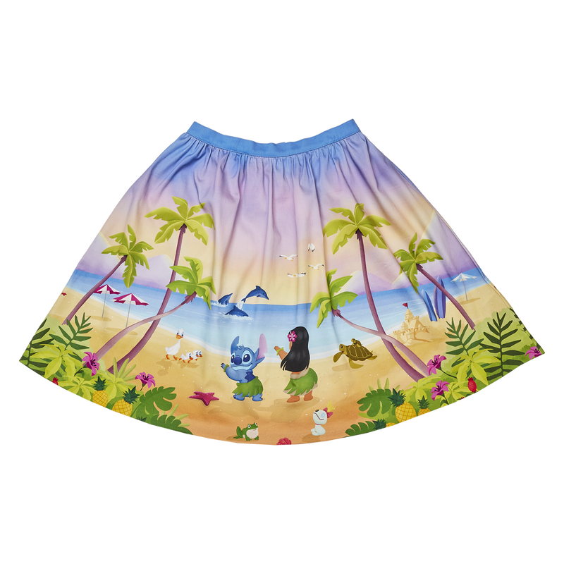 Stitch Shoppe by Loungefly Disney Lilo & Stitch Beach Scene "Sandy" Skirt