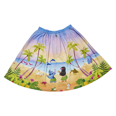 Stitch Shoppe by Loungefly Disney Lilo & Stitch Beach Scene "Sandy" Skirt