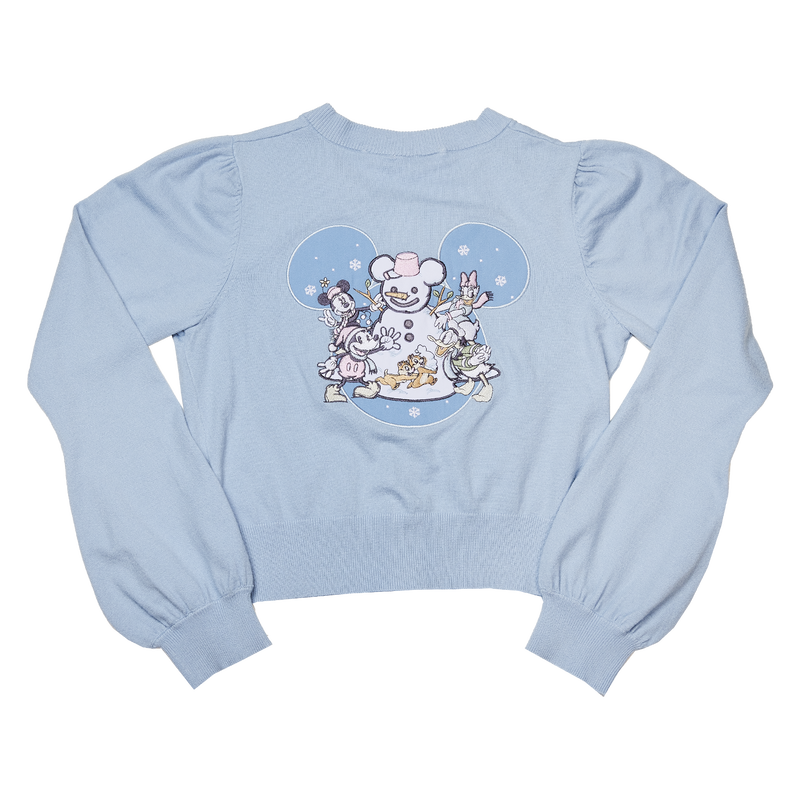 Stitch Shoppe by Loungefly Disney Winter Mickey and Friends Balloon Sleeve Cardigan