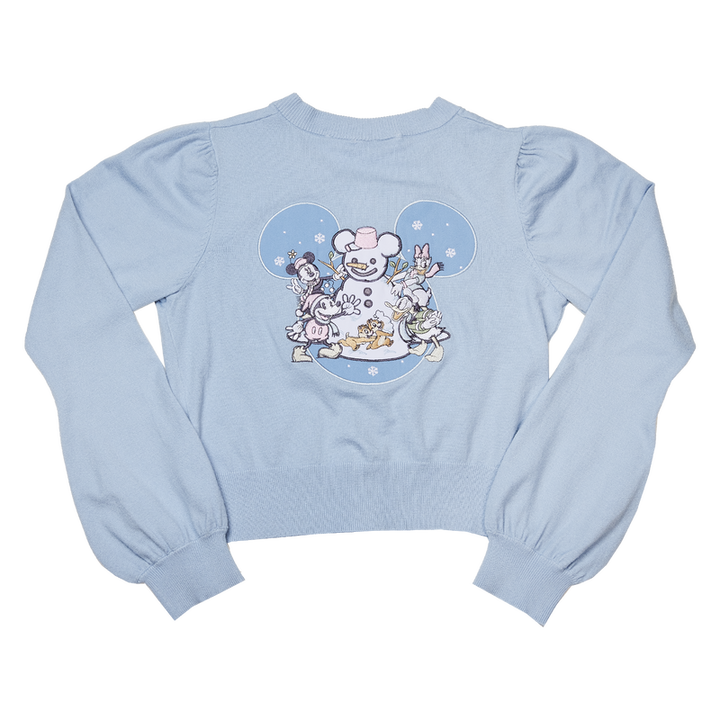 Stitch Shoppe by Loungefly Disney Winter Mickey and Friends Balloon Sleeve Cardigan