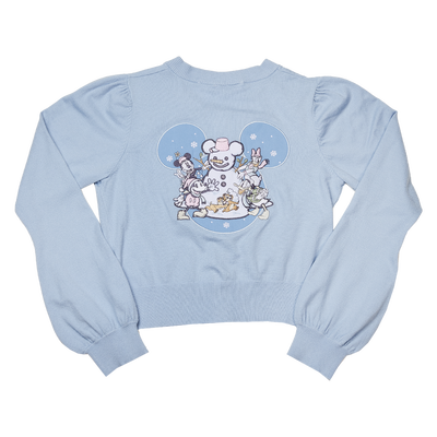 Stitch Shoppe by Loungefly Disney Winter Mickey and Friends Balloon Sleeve Cardigan