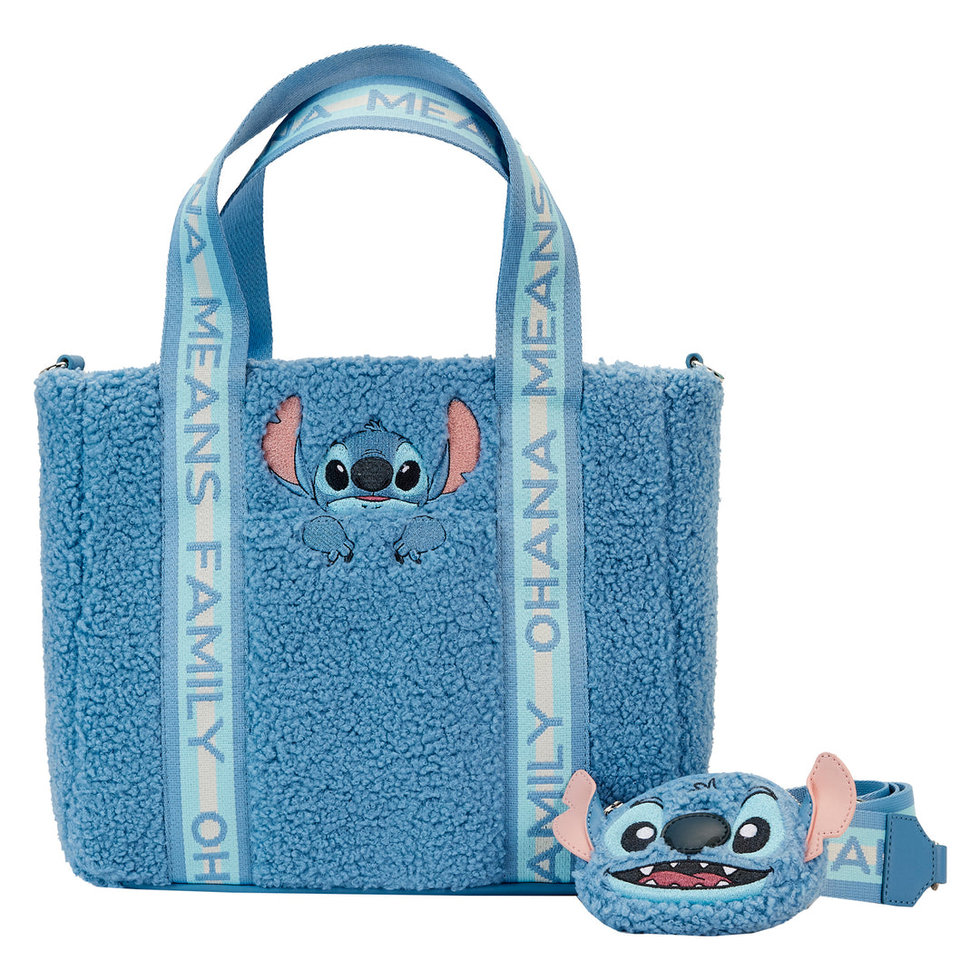 Disney Stitch Plush Tote Bag W/Coinbag Crossbody