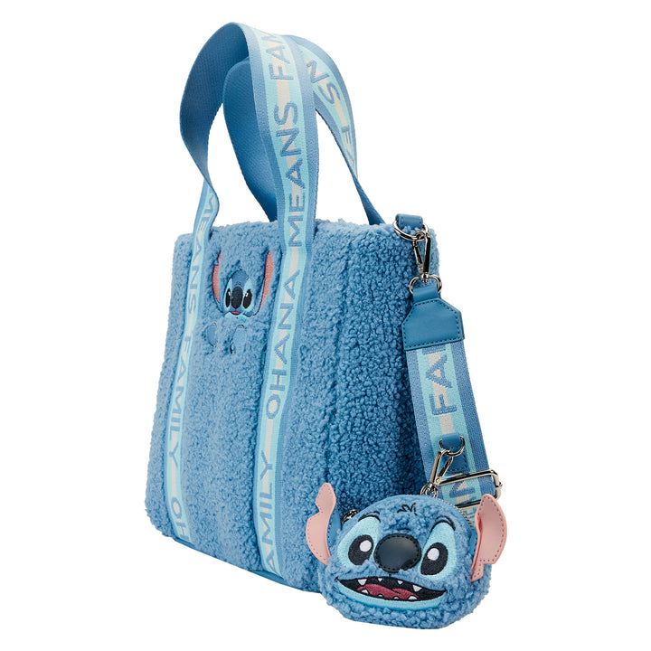 Disney Stitch Plush Tote Bag W/Coinbag Crossbody