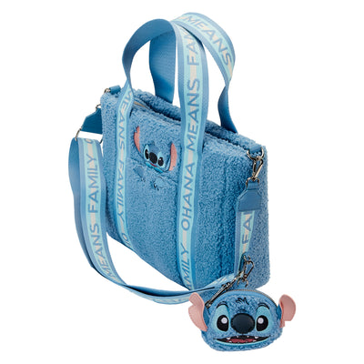 Disney Stitch Plush Tote Bag W/Coinbag Crossbody