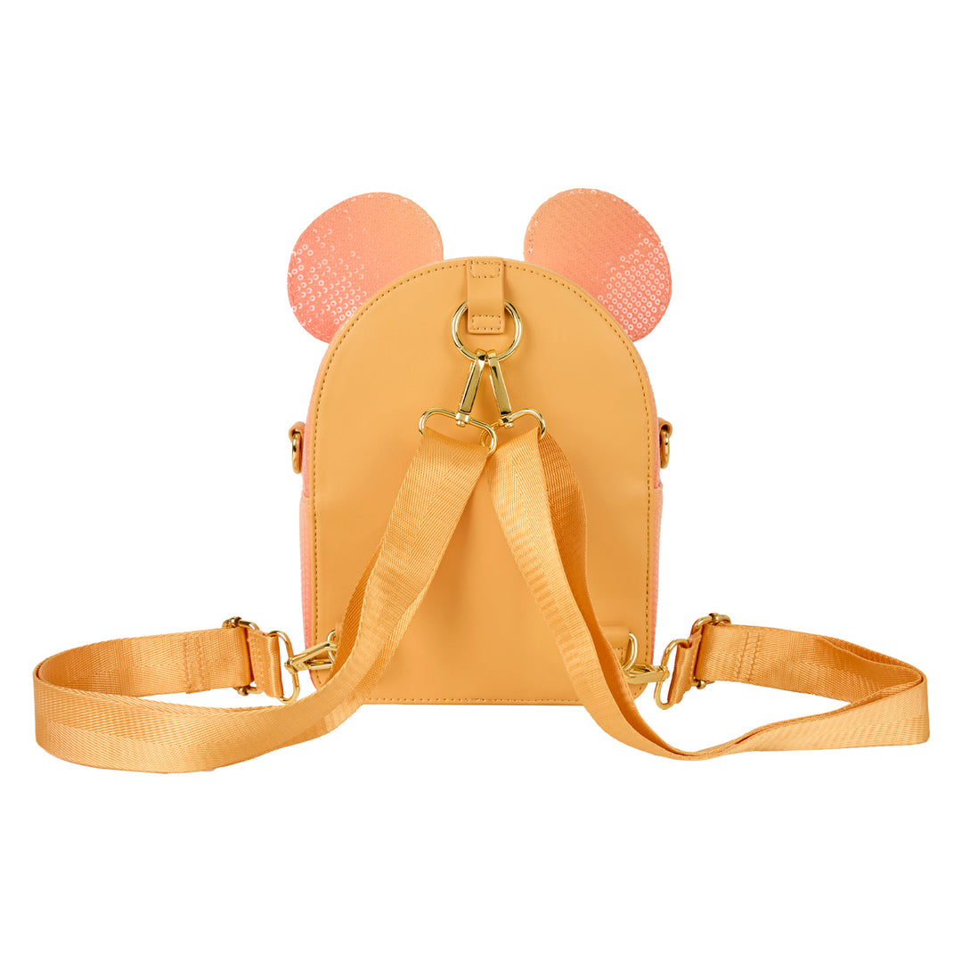 Loungefly Disney Mickey Mouse Glitter Sequin Convertible Mini Backpack & Crossbody Bag