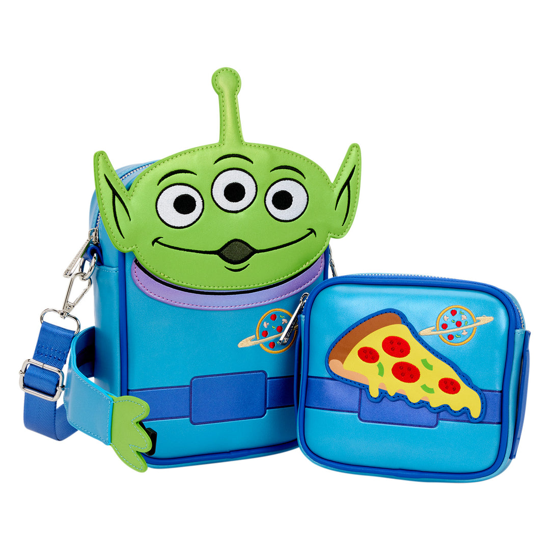 Loungefly Disney Pixar Toy Story 30th Anniversary Alien Crossbuddies Cosplay Crossbody Bag with Coin Bag