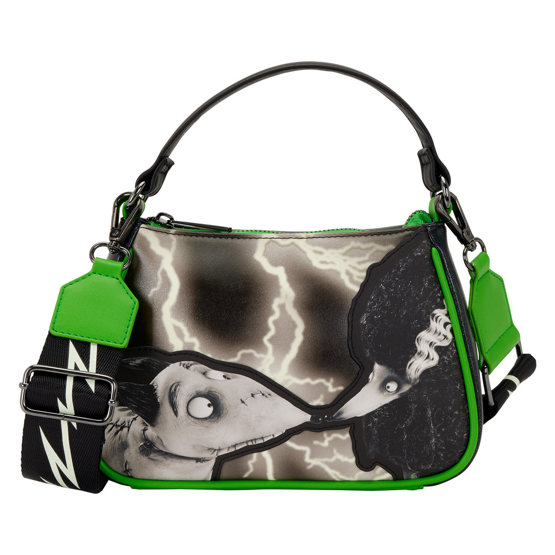 Loungefly Disney Frankenweenie Sparky & Persephone Glow in the Dark Crossbody Bag
