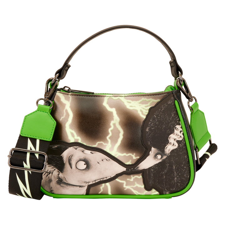 Loungefly Disney Frankenweenie Sparky & Persephone Glow in the Dark Crossbody Bag