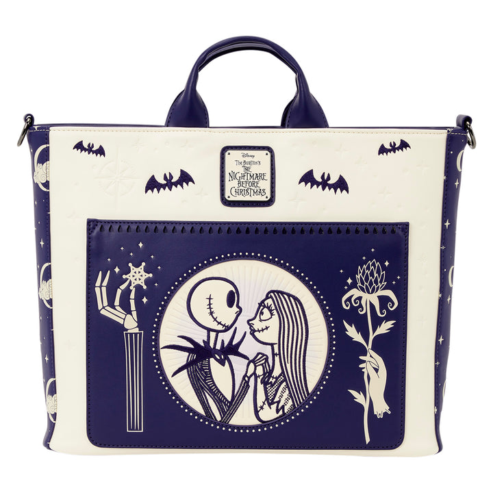 Loungefly Disney The Nightmare Before Christmas Jack Skellington & Sally Night Sky Convertible Backpack & Tote Bag