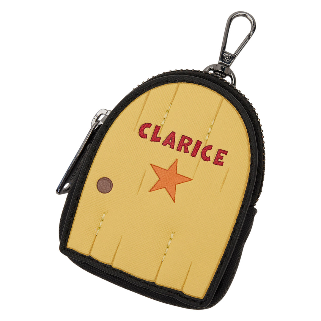 Coin purse with 'Clarice' and star design on a white background