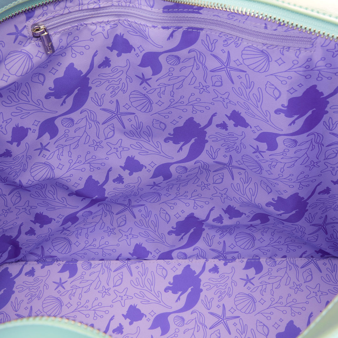 Loungefly Disney The Little Mermaid Ariel & Flounder Tote Bag with Coin Bag