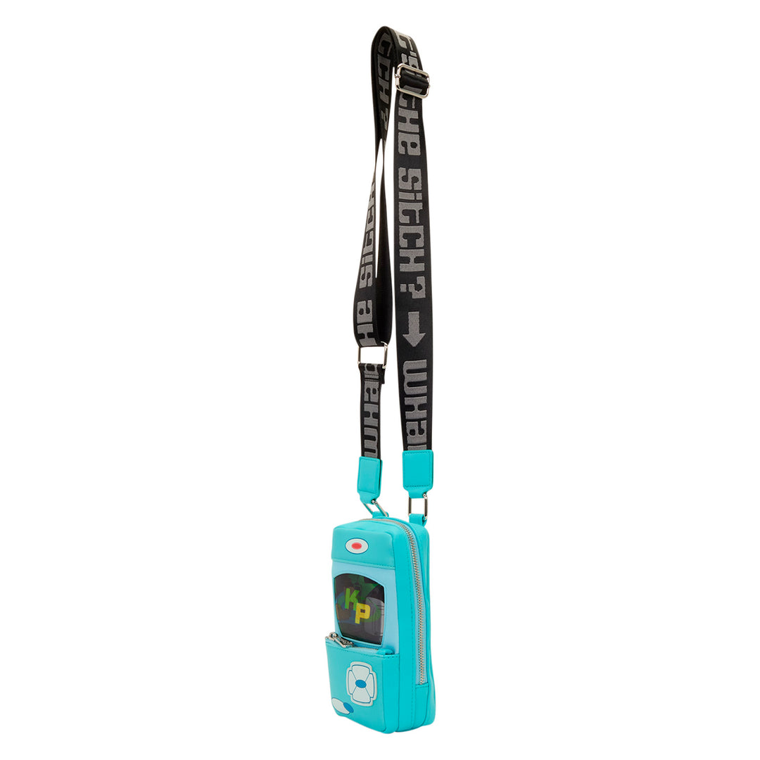 Turquoise phone case with lanyard on a white background