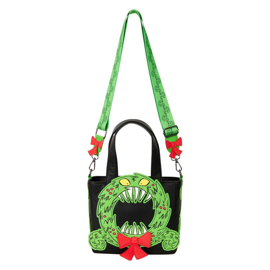 Loungefly Disney The Nightmare Before Christmas Man Eating Wreath Glow Mini Tote Bag