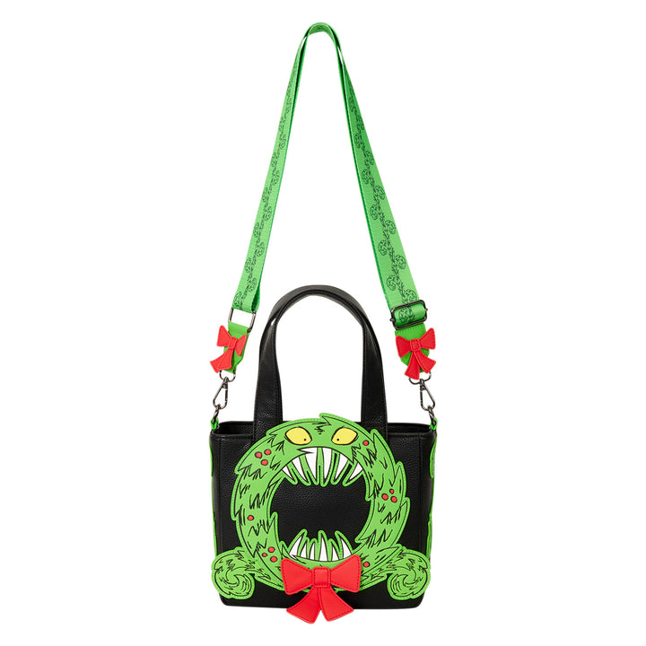 Loungefly Disney The Nightmare Before Christmas Man Eating Wreath Glow Mini Tote Bag