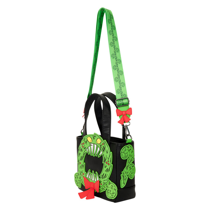 Loungefly Disney The Nightmare Before Christmas Man Eating Wreath Glow Mini Tote Bag