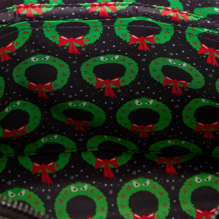Loungefly Disney The Nightmare Before Christmas Man Eating Wreath Glow Mini Tote Bag