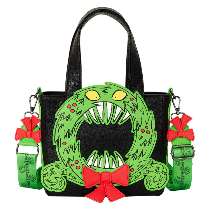 Loungefly Disney The Nightmare Before Christmas Man Eating Wreath Glow Mini Tote Bag