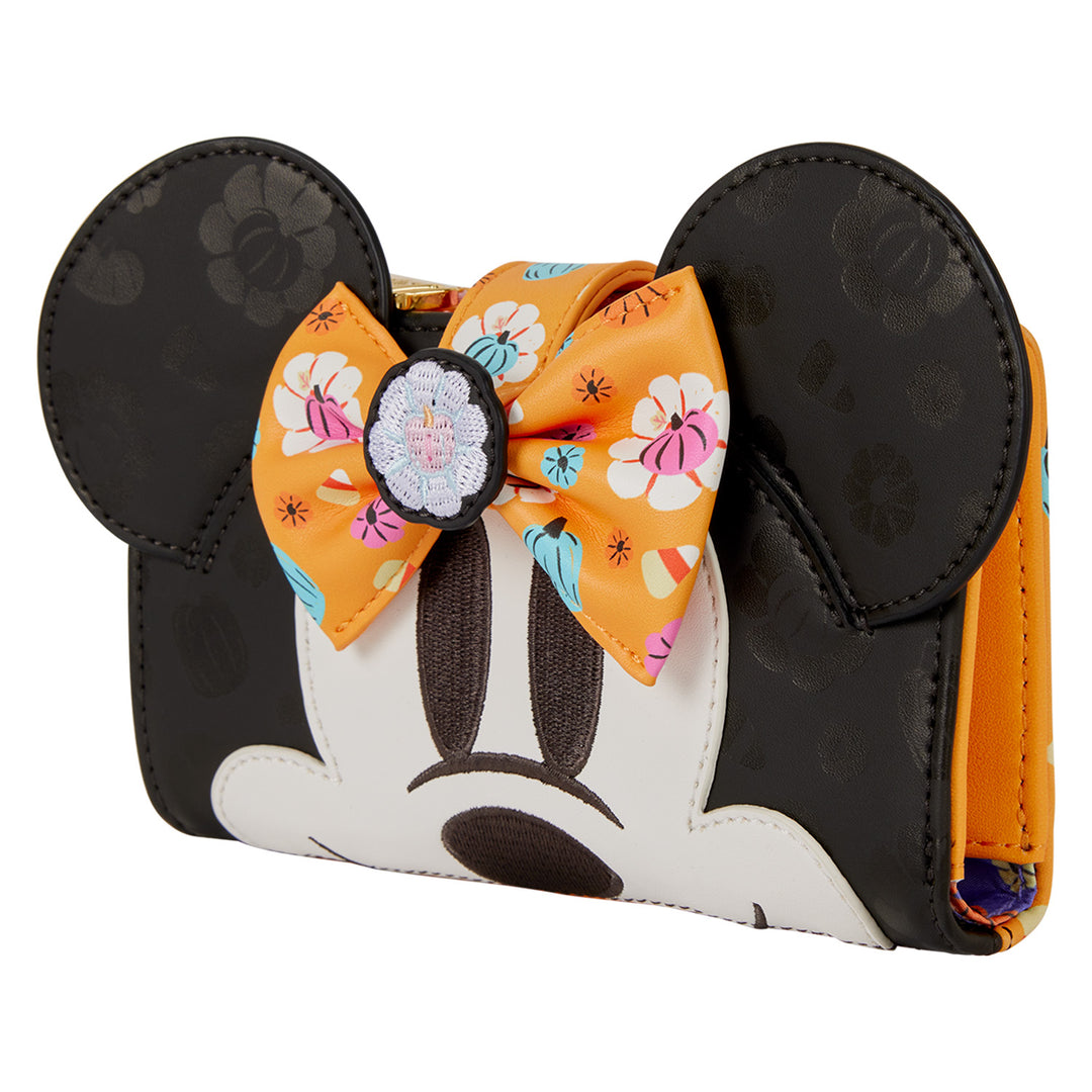 Loungefly Disney Halloween Minnie Mouse Cosplay Floral Pumpkin Wallet