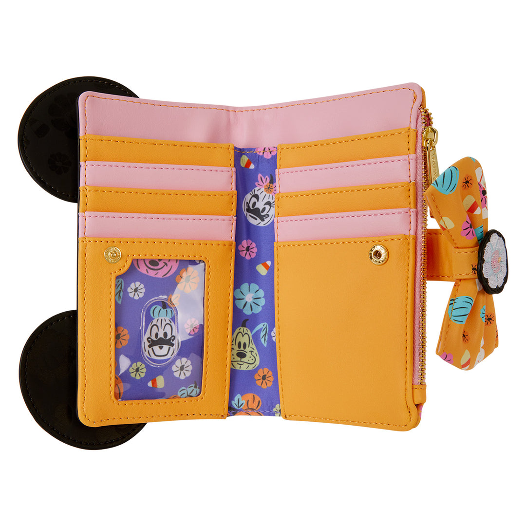Loungefly Disney Halloween Minnie Mouse Cosplay Floral Pumpkin Wallet