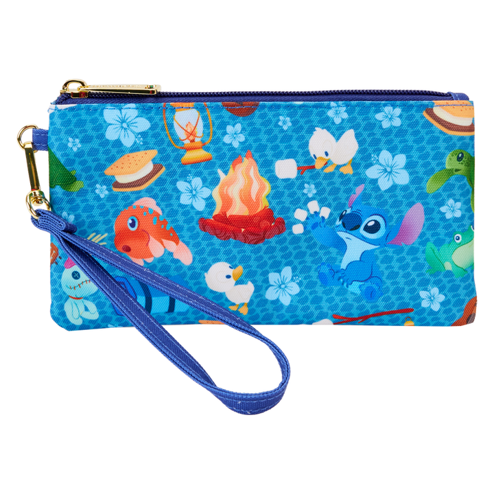 Loungefly Disney Lilo & Stitch Camping Cuties AOP Nylon Wristlet Wallet