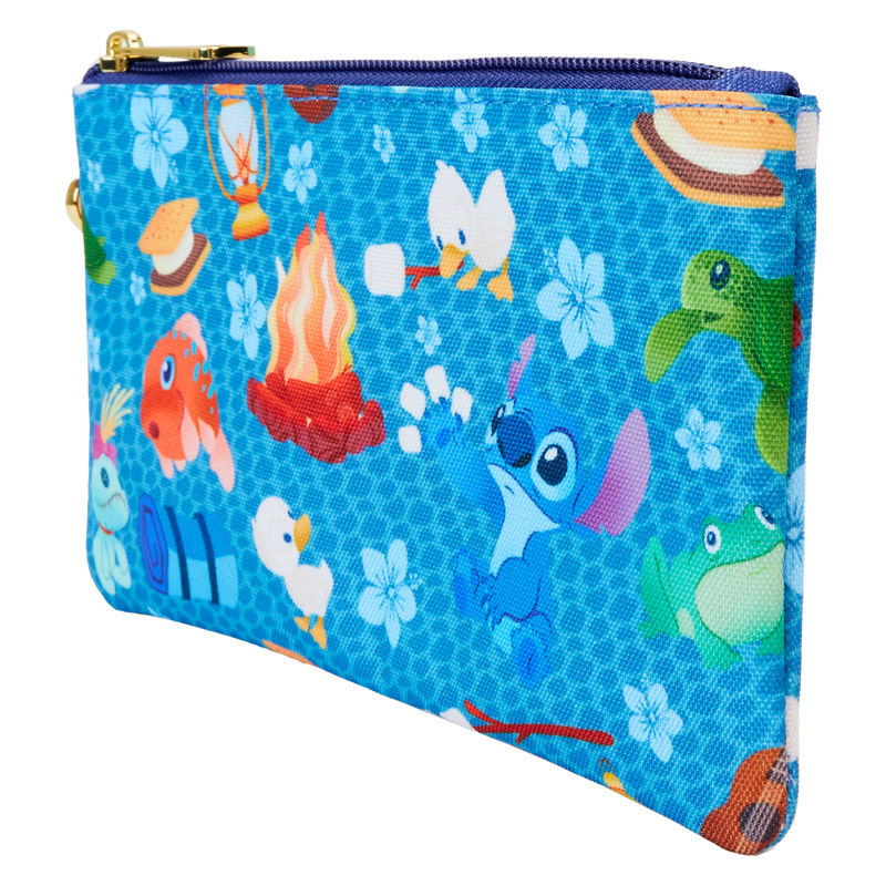 Loungefly Disney Lilo & Stitch Camping Cuties AOP Nylon Wristlet Wallet