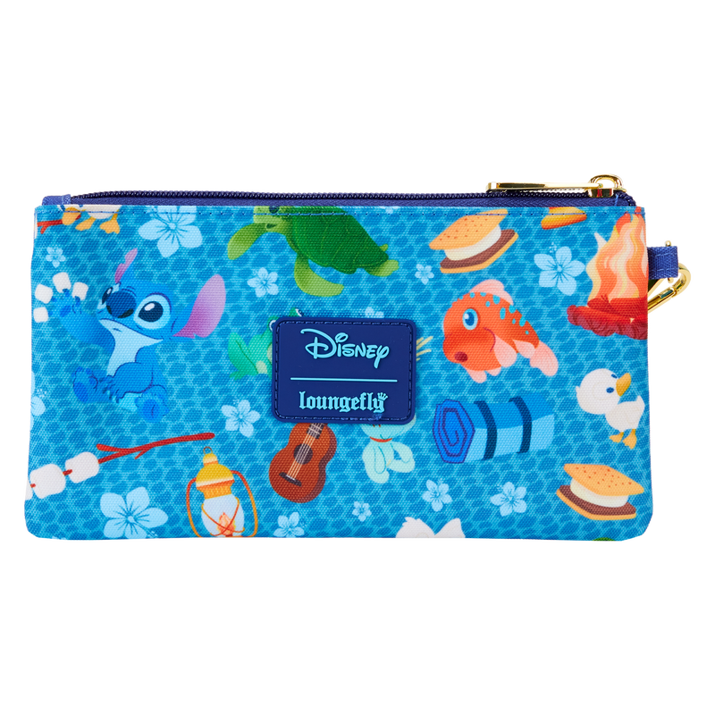 Loungefly Disney Lilo & Stitch Camping Cuties AOP Nylon Wristlet Wallet