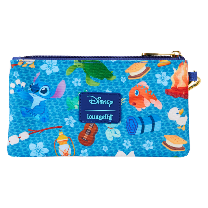 Loungefly Disney Lilo & Stitch Camping Cuties AOP Nylon Wristlet Wallet