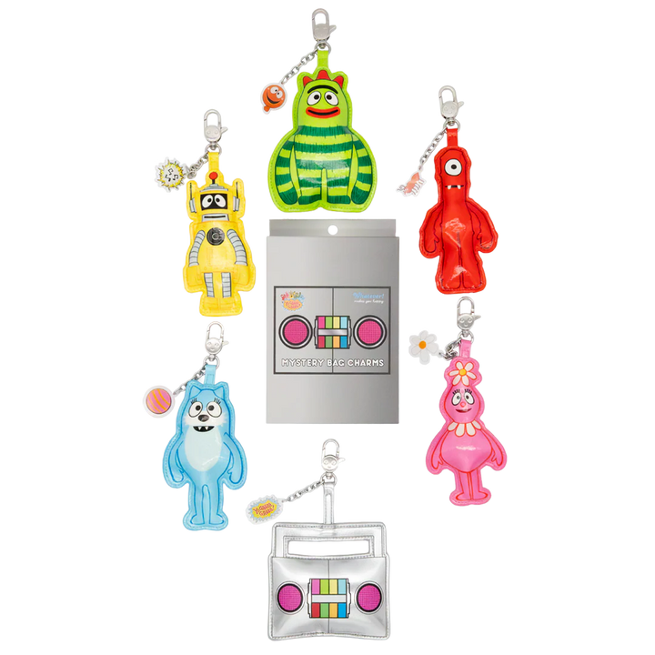 Whatever! Makes You Happy Yo Gabba Gabba Mystery Bag Glitter Vinyl Characters Padded Bag Charm