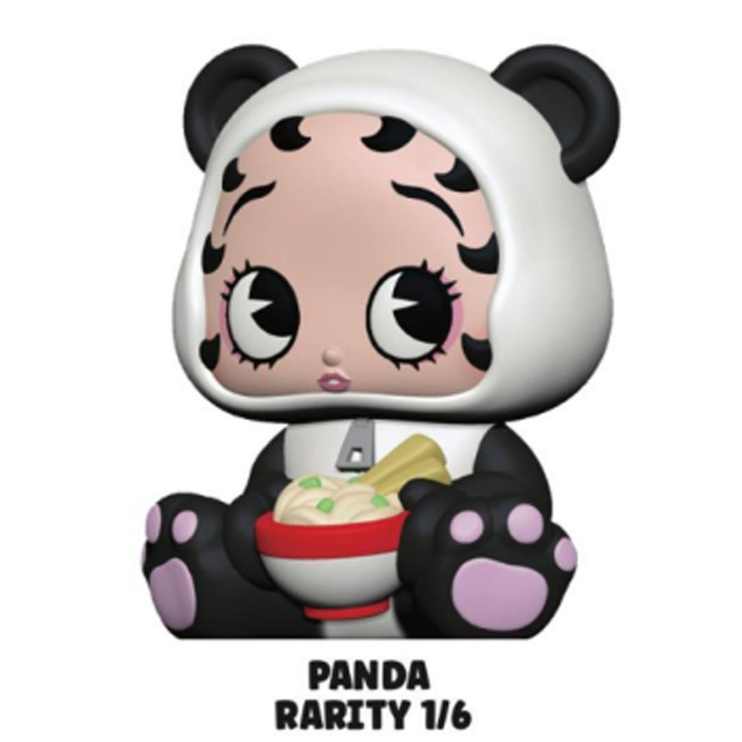 Panda-themed figurine with a design inspired by a well-known character, held in front of a white background.