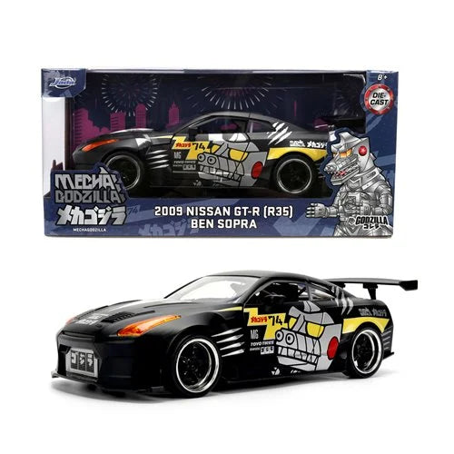 Jada Toys Hollywood Rides Mechagodzilla 2009 Nissan GT-R R35 Ben Sopra 1:24 Scale Die-Cast Metal Vehicle