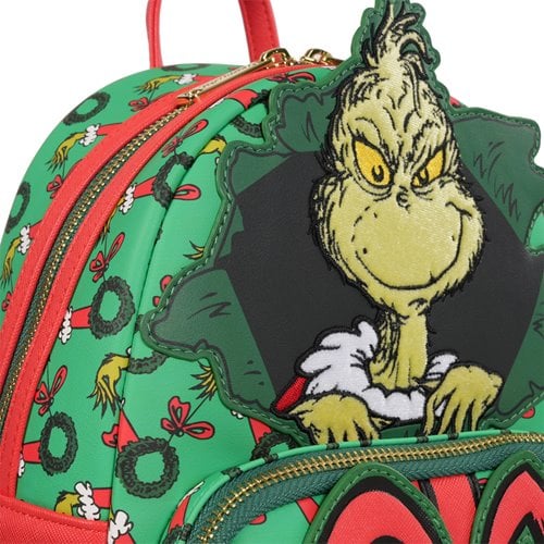 Loungefly How the Grinch Stole Christmas Grinch Christmas Present Mini Backpack