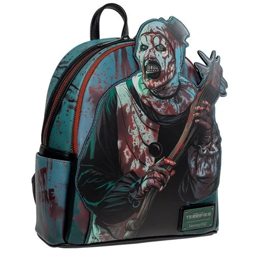 Loungefly Terrifier Art the Clown Blood Splatter Glow in the Dark Mini Backpack