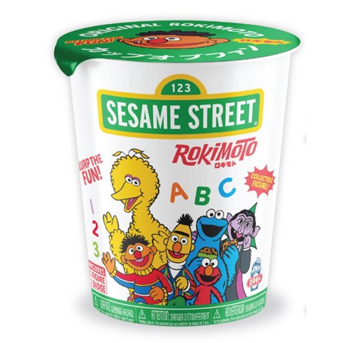 Sesame Street Rokimoto product packaging with cartoon characters on a white background